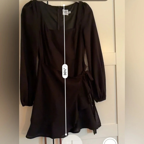 Princess Polly linen & cotton blend peplum tie dress in black size 2 - Picture 6 of 7